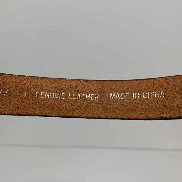 Vintage Kenneth Cole Western Style Leather Belt with Silver Buckle Detai… - Picture 9 of 14